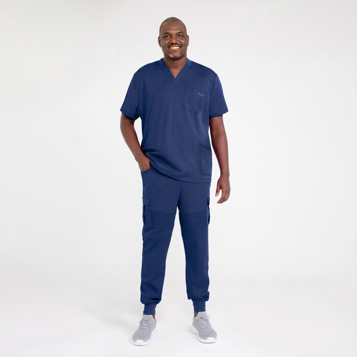 CopperActive™ Men's Scrub Set Classic V-neck Top & Premium Jogger Pants