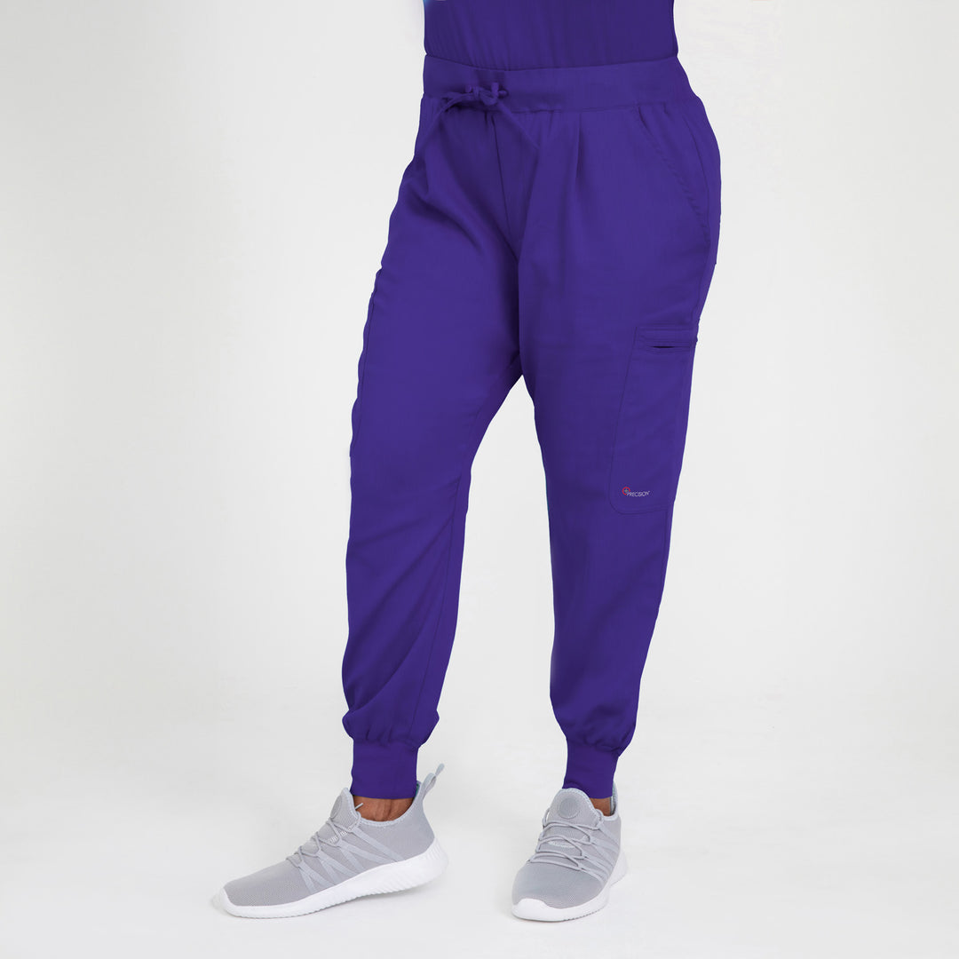 CopperActive™ Women’s Scrub Set Dark Purple V-neck Top & Jogger Pants