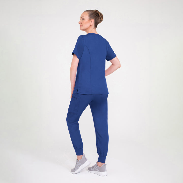 CopperActive™ Women’s Scrub Set Navy Blue V-neck Top & Jogger Pants