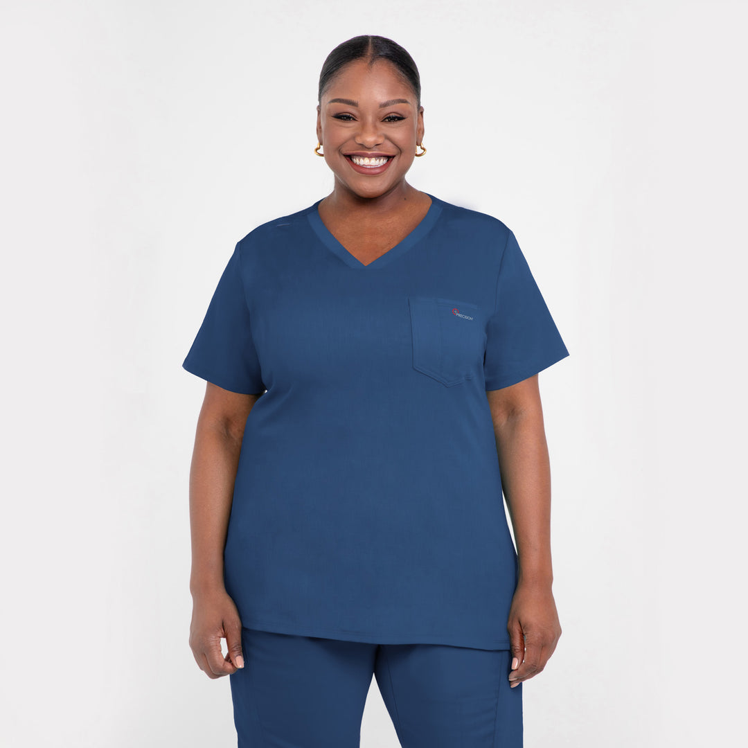 CopperActive™ Women’s Scrub Set Navy Blue V-neck Top & Jogger Pants